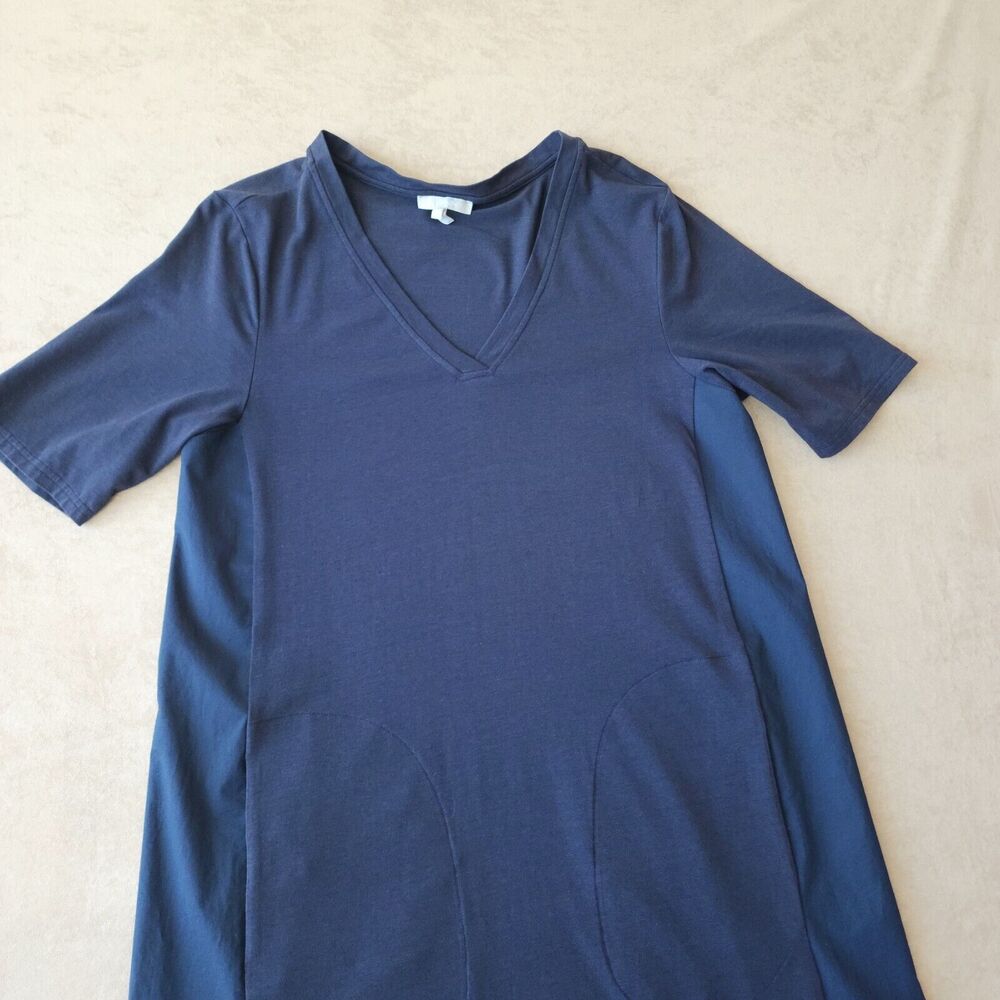 Hinson Wu Christy Dress Knit Jersey A-line Navy Dress pockets SMALL MSRP: $200 - Picture 2 of 11